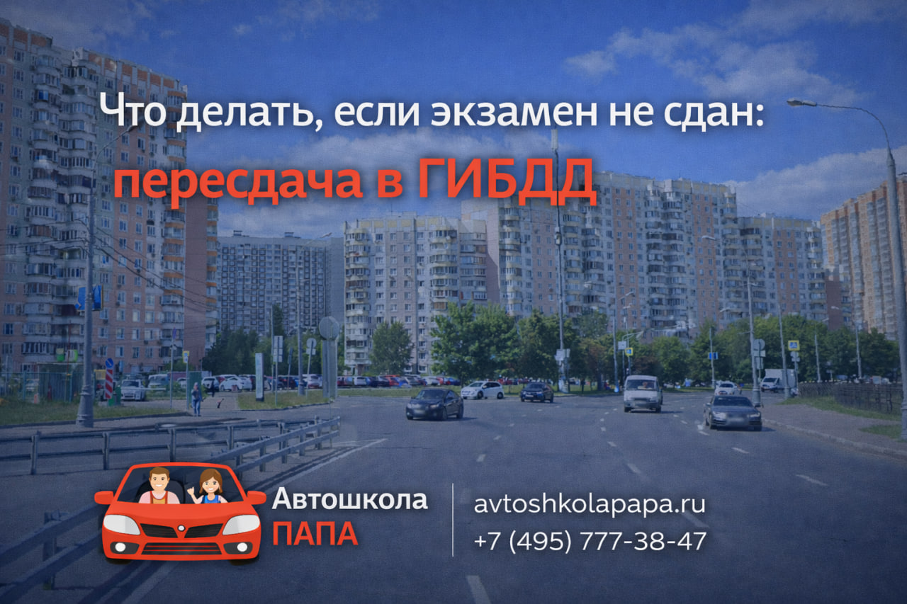 Что делать, если экзамен не сдан: пересдача в ГИБДД